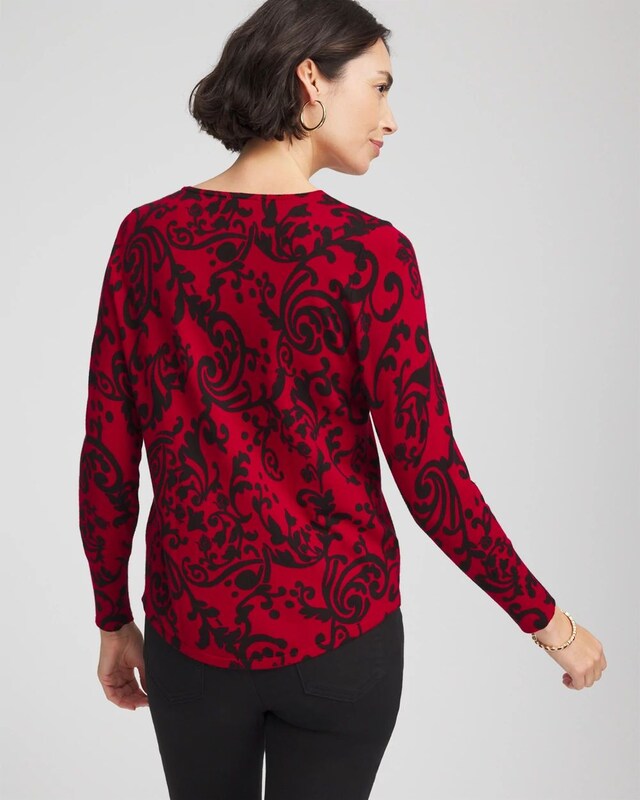 Ella Printed V-Neck Sweater - image 3